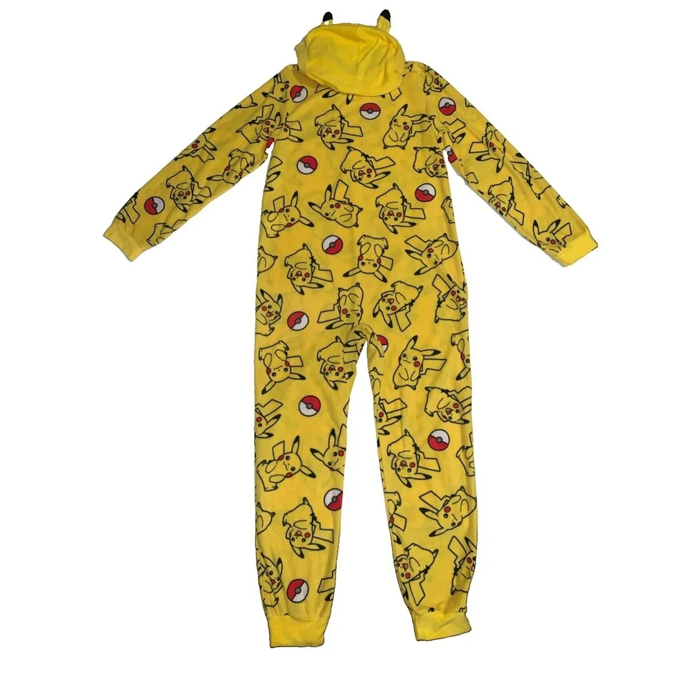 Pokemon Pikachu Hoodie Union Suit One Piece Pajamas 14-16 Boys Costume Cosplay